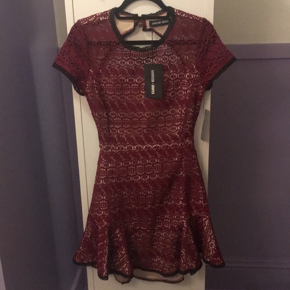Maroon lace dress, small